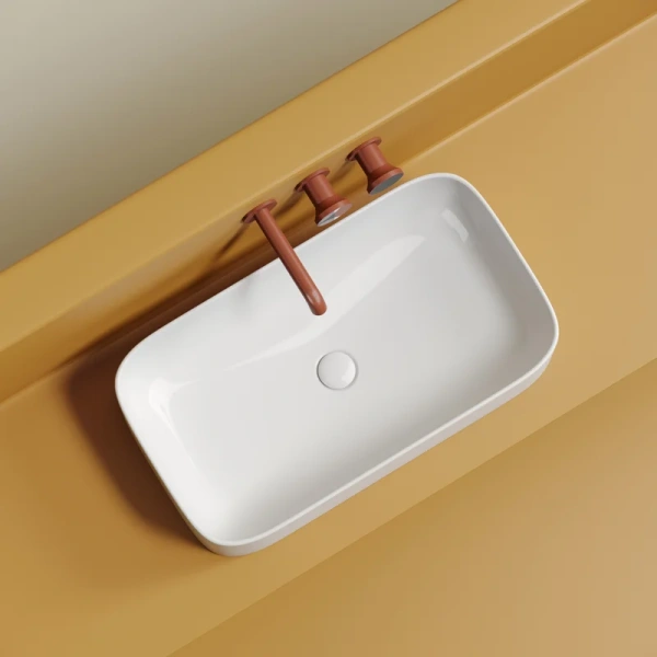 раковина ceramicanova element cn6054 накладная, 70.5x38 см, белая