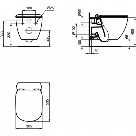 комплект унитаза с инсталляцией ideal standart tesi p386801 с сиденьем микролифт и клавишей смыва хром.