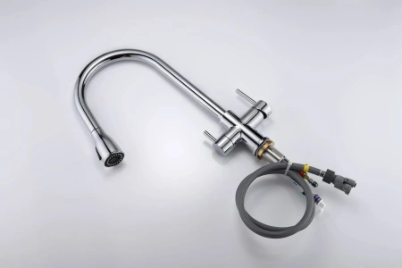 смеситель для кухни paulmark lange la214212-cr с подключением к фильтру, цвет хром