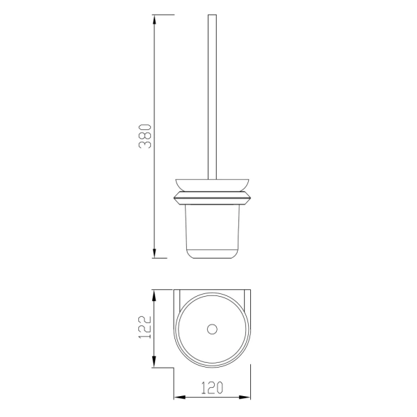 Ёршик для унитаза Abber Nord AA1532B подвесной, черный матовый