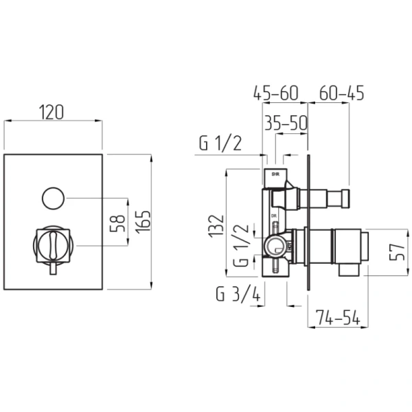 смеситель для душа migliore kvant 25405 термостат хром