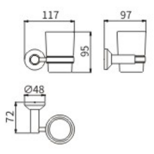 Стакан для зубных щеток CeramaLux Fleur 78302 Хром