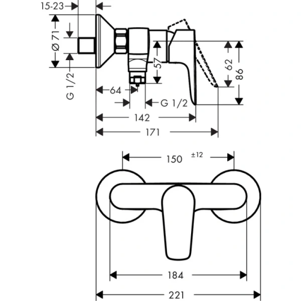 смеситель для душа hansgrohe talis e 71760000