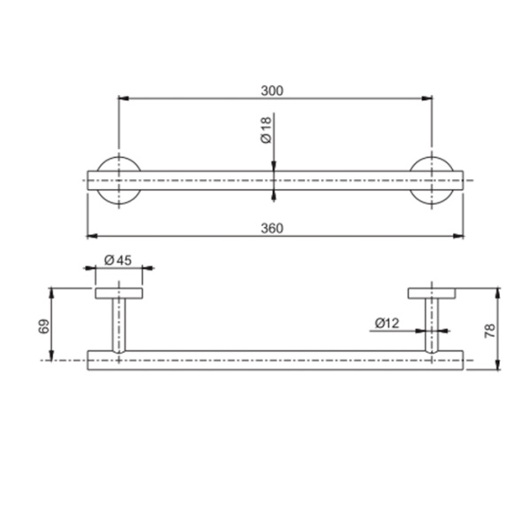 Полотенцедержатель 30 см FIMA|Carlo Frattini Spillo Steel F6090/30INOX, подвесной, нержавеюшая сталь