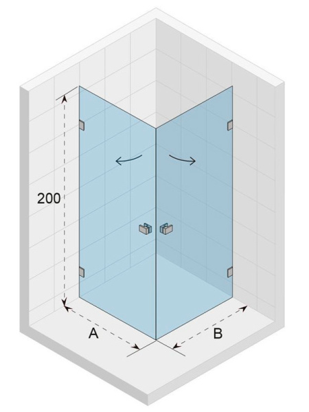 душевой уголок riho sz scandic nxt x209, 77x87x200 см, цвет профиля черный, стекло прозрачное, левый/правый, gx12072b0(g001106121)