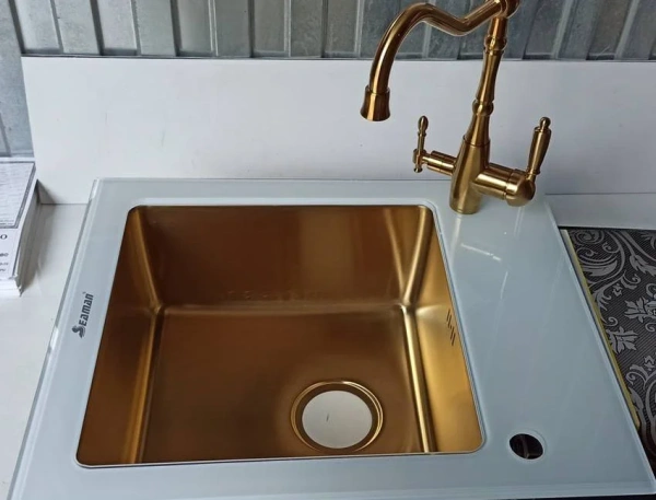 смеситель для кухни seaman barcelone ssl-5387 gold satin