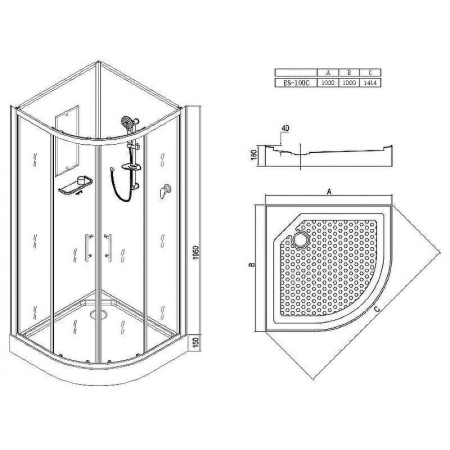 душевая кабина esbano es-100 c