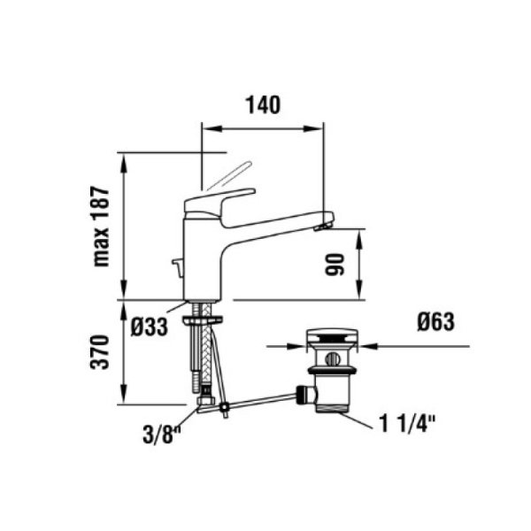 смеситель для раковины laufen pro 3.1195.1.004.121.1