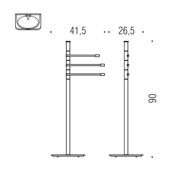 Напольная стойка-полотенцедержатель Colombo Design Isole B9415N