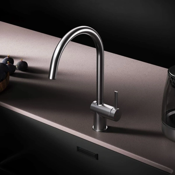 смеситель для кухни am.pm func f8f07011 coolstart, сатин