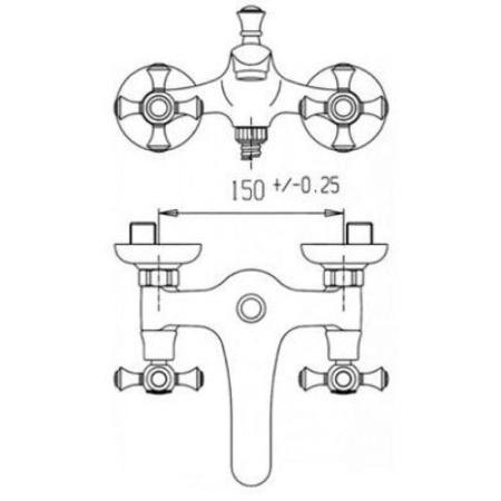 смеситель для ванны с душем caprigo monarch 41-011-vot бронза