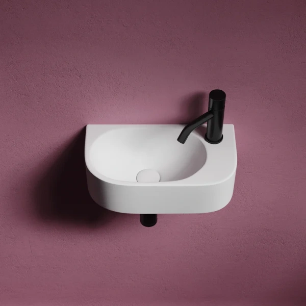 раковина ceramicanova element cn6066l подвесная, чаша слева, 40х21.5 см, белая