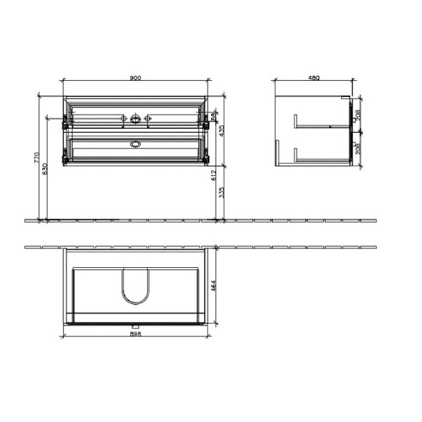 тумба под раковину villeroy & boch la belle 90x48x43.5 см a584 00 dj, подвесная, белый глянцевый