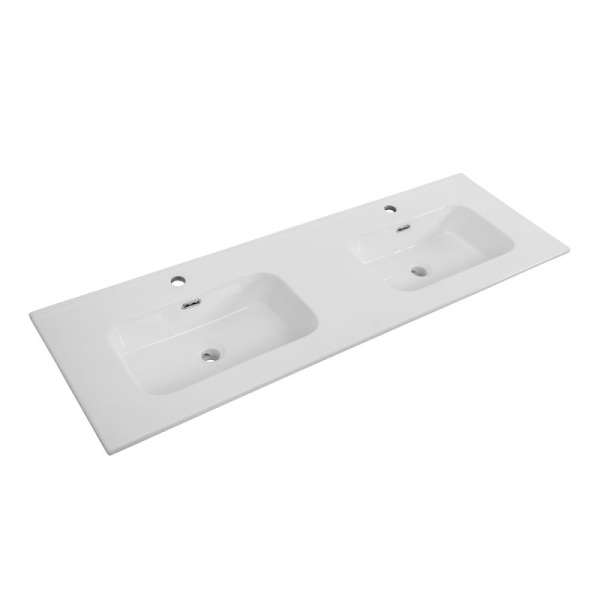 раковина cezares duet czr-8095-140-2 141x46 см, накладная, белый