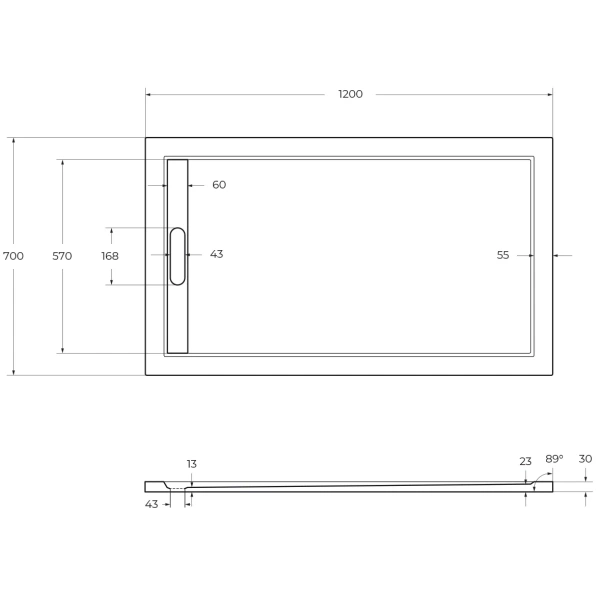 душевой поддон из искусственного камня cezares tray as 120x70 tray-as-ah-120/70-30-w белый