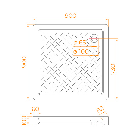 душевой поддон rgw cer cr-099 90×90x10 белый