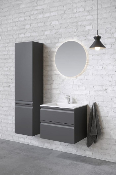 шкаф пенал aquatek вега 35 l aq70035l-mg подвесной серый матовый