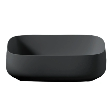 Раковина ArtCeram Cognac Quadro COL009 15 00 накладная, без отв., без перелива, на столешницу, Saniglaze, 56x41xh15.5 см, grigio oliva (серая олива)