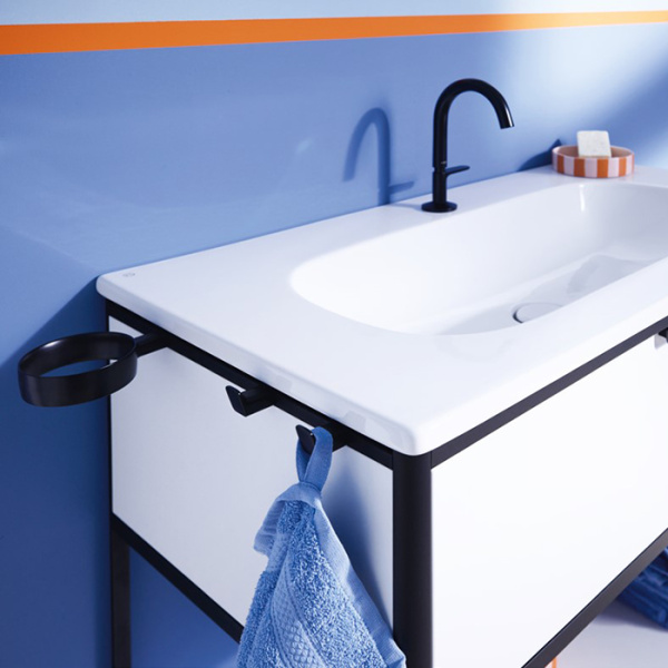 Держатель фена Burgbad Vry ACJW001, подвесной, цвет: черный матовый