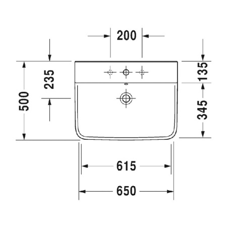 раковина полувстраиваемая duravit p3 comforts 2331650030
