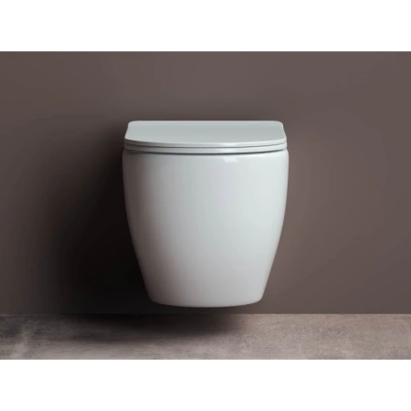 унитаз ceramicanova mia rimless cn1805 подвесной, с сиденьем микролифт, белая