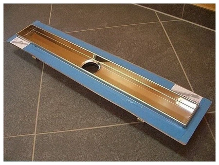 душевой лоток tece tecedrainline 600800 80 см, прямой, без крышки, с гидроизоляцией seal system, серебристый металлик