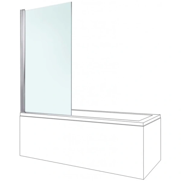 шторка на ванну berges river s 80х140 062102 профиль хром, стекло прозрачное