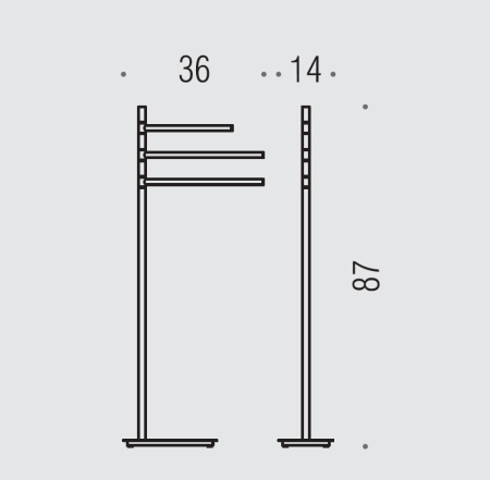 напольная стойка-полотенцедержатель colombo design square b9915