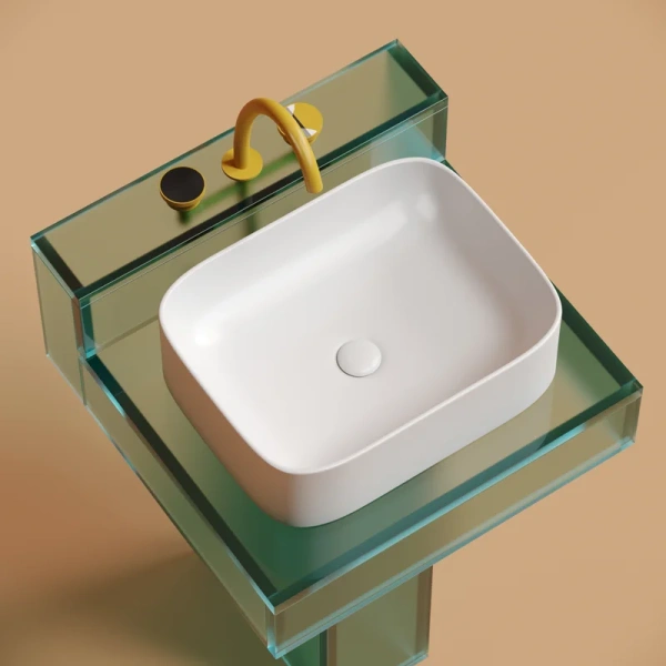 раковина ceramicanova element cn6052mw накладная, 50.5x38 см, белая матовая