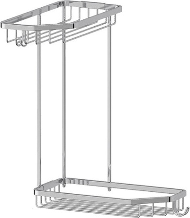 Полка корзина FBS Ryna 013 Хром, 2-ярусная с крючками