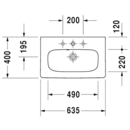 раковина полувстраиваемая duravit durastyle 63 см 2337630000