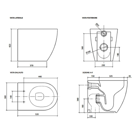 унитаз приставной galassia dream 7327