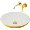 раковина migliore arena 31562 накладная, ø46 см, цвет золото/белый матовый