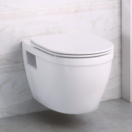 Унитаз подвесной BelBagno Loto BB070CHR/SC безободковый, с сиденьем микролифт, цвет белый