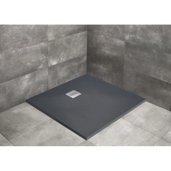 душевой поддон из литьевого мрамора 100×100 см radaway kyntos c anthracite hkc100100-64