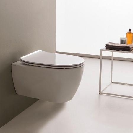 Унитаз подвесной безободковый Scarabeo Moon Clean Flush 5520/CL, без сиденья, цвет белый