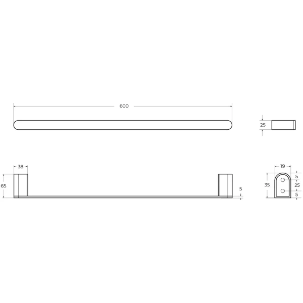 Полотенцедержатель Cezares Stylus STYLUS-TH-60-01 60 см, хром