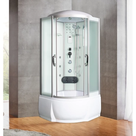 Душевая кабина River Temza 90x90x46 MT 10000000212 профиль Матовый хром задняя стенка Белая