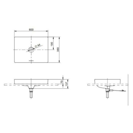 раковина в ванную накладная 60 см toto neorest l4716e