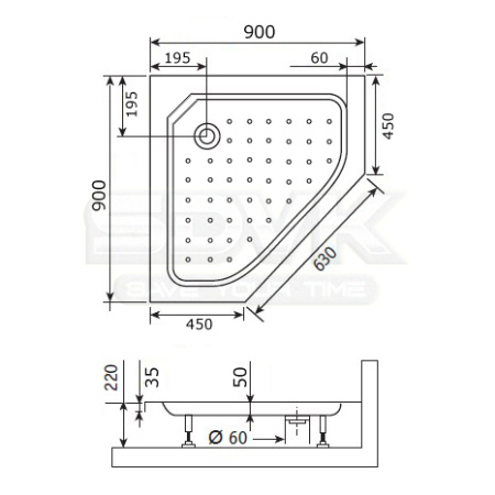 душевой поддон rgw acrylic style-tr 90×90 16180599-11 белый