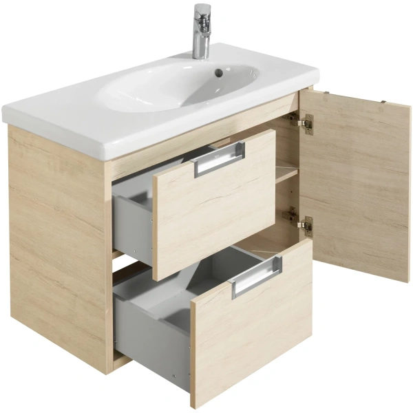 тумба с раковиной дуб верона 80 см roca etna 857301445 + 32700a000