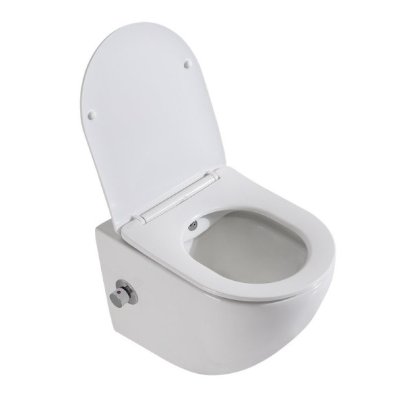 унитаз биде подвесной belbagno uno bb3105chr-bs/sc, с сиденьем микролифт, цвет белый