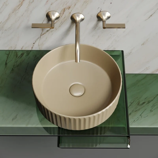 раковина ceramicanova element cn6057mc накладная, ø36 см, капучино матовая