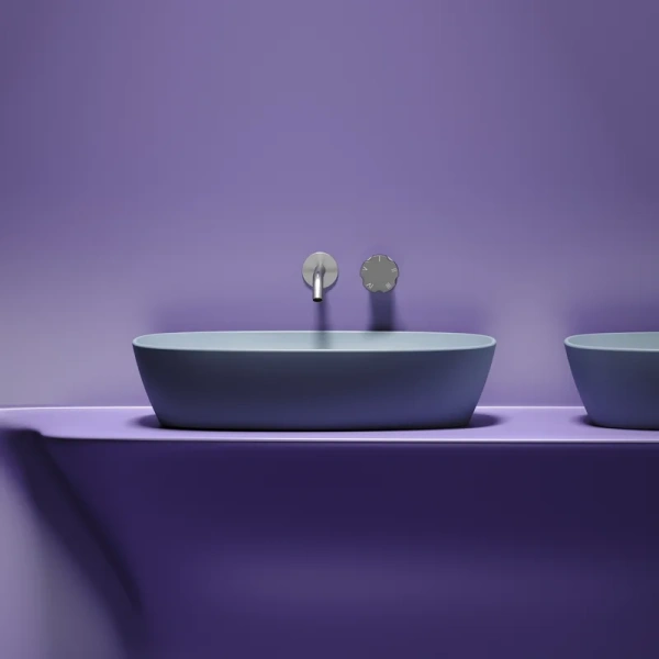 раковина ceramicanova element cn6049mhl накладная, 60x38 см, серо-голубая матовая