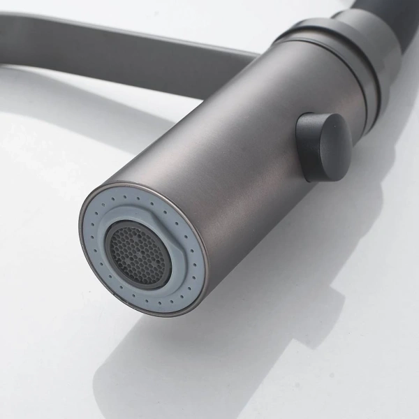 смеситель для кухни shevanik s943t-3 с гибким изливом, оружейная сталь