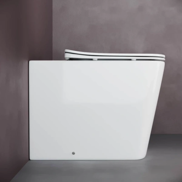 унитаз приставной ceramicanova cubic rimless cn1809 с микролифтом, безободковый