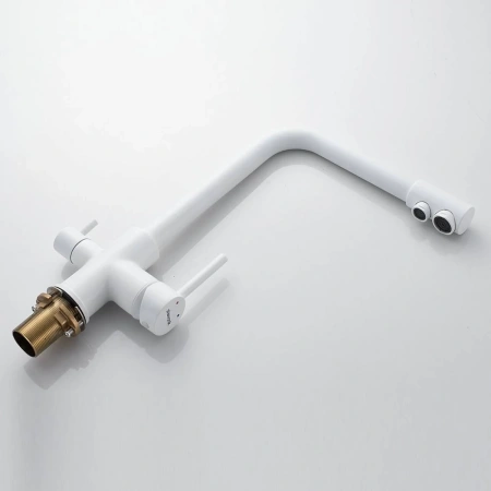 смеситель для кухни shevanik s328c с подключением к фильтру, белый