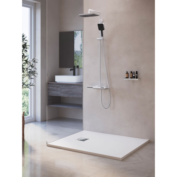 душевой поддон из искусственного камня rgw stt st-0168w 80x160x2,5 белый