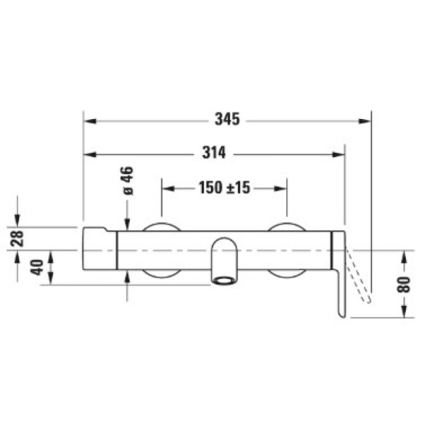 смеситель для ванны с душем duravit c.1 c15220000010