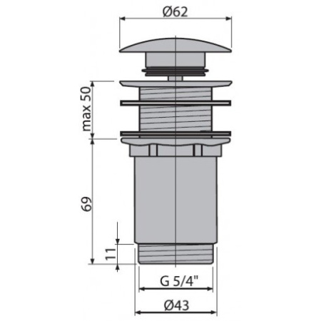 донный клапан для раковины alcaplast a395b